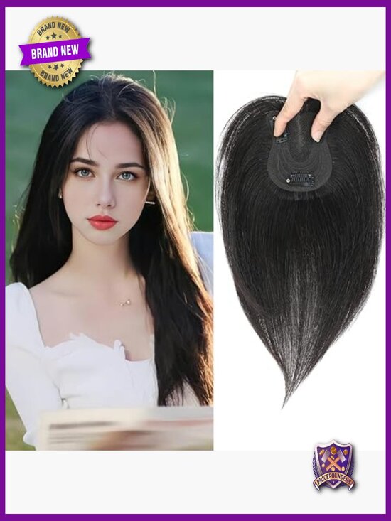 10 Inch Human Hair Topper Swiss Base Handmade For Thinning Hair main image 5